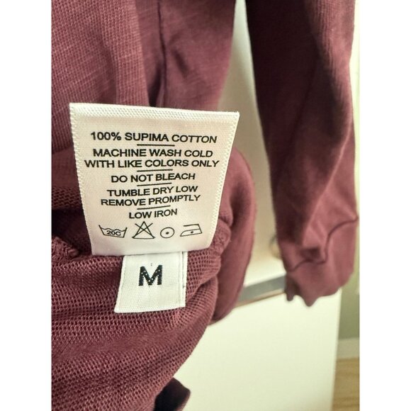 American Giant Women's Premium Slub Long Sleeve Crew Tee Brown - Picture 5 of 7